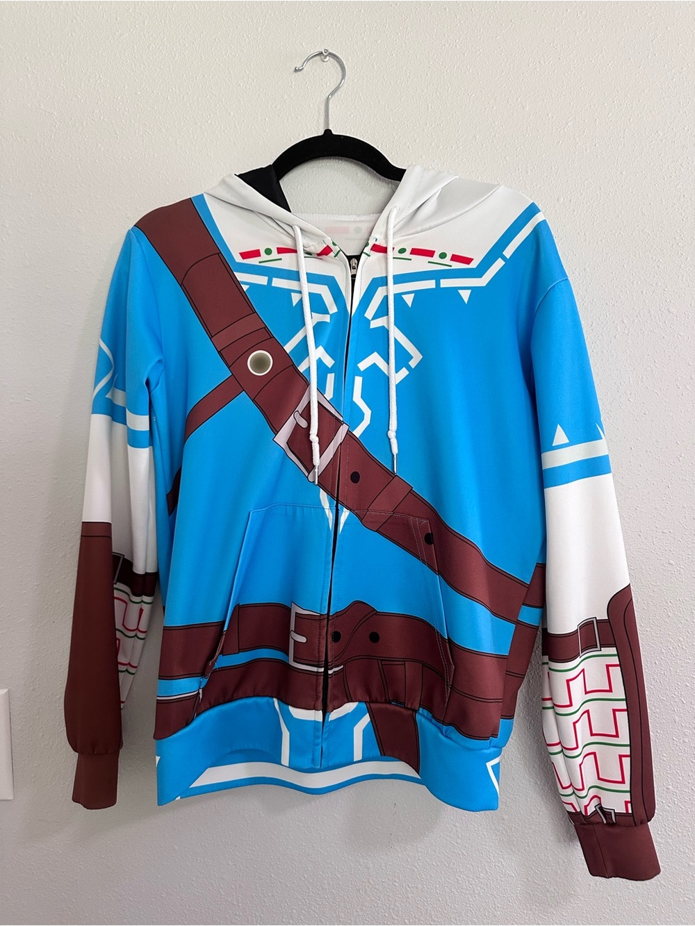 Blue Graphic Zip-Up Hoodie Jacket - Unbranded